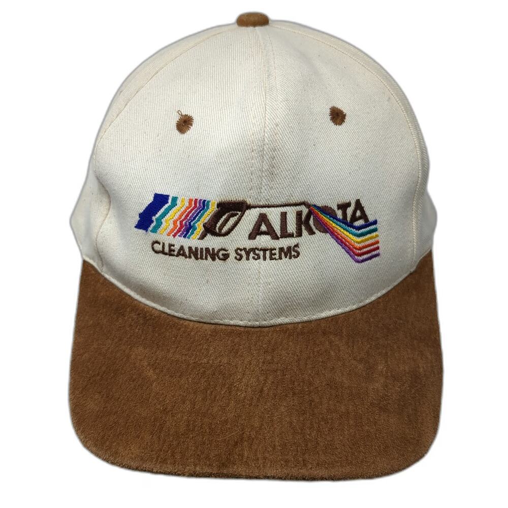 KC Baseball Cap Beige Brown One Size Rainbow Cleaning Systems Suede Brim Hat
